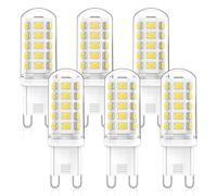 SGEPLED G9 LED Lamp Cold White 6000K, 4WLED Bulb Replacement for Halogen Lamp G9 40 W 33 W,9 Bulb 425 lm, No Flickering, Non dimmable, Energy Saving G9 Small Bulb, Set of 6