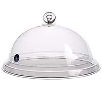 SGerste 1pcs Transparent Acrylic Lids Dome Food Cover for Smoke Infusion Smoker Plates Trays Meat BBQ Enhance Taste (21.5cm)