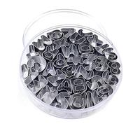 SGerste 37 PCS Alphabet and Number Cookie Cutters, Stainless Steel Funny Letters Numbers Cutter Set Fondant Cake Cookie Mold Maker Tools with Storage Box