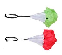 SGerste 43 Inch Kids Junior Drag Chute Running Speed Power Training Parachute 2pcs (Red + Green)