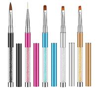 SGerste 5 PCS Nail Art Brush Pen Set for UV Gel Nail Pen, Acrylic Nail False Tips Builder Nail Art Design Painting Liner Brushes Tool Set, for DIY Nail Art Salon and Home Use