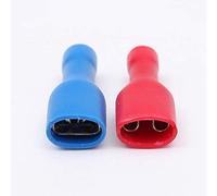 SGerste 50Pcs 0.5-2.5mm² Red&Blue 6.3mm Female Insulated Spade Crimp Wire Connector Terminal