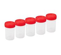 SGerste 5pcs Plastic Graduated Measuring Specimen Cup Sterile Containers 60ml/bottle