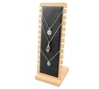 SGerste Bamboo Necklace Display Stand Vertical Necklace Holder Long Chain Jewelry Organizer with velvet Padded Bracelet Display Board for Pendant Necklace (Narrow-black)