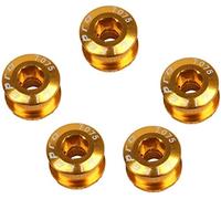 SGerste Bike Chainring Bolts Single Speed Disc Chainwheel Screws Fits For Bicycle Crank and Chain Ring 5pcs (Gold)