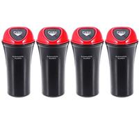 SGerste Car Interior Garbage Cans with Hook Mini Trash Cans Automobile Dustbins for Vehicle Automobile 4pcs (Red)