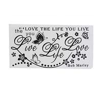 SGerste DIY Flower Rattan Butterfly English Proverbs Love The Life You Live Vine Art Wall Sticker Decals Decor for Home Office