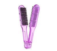 SGerste Hair Straightener V Shape Hair Straightening Clamp Folding Hair Comb Hair Styling Brush Random Color