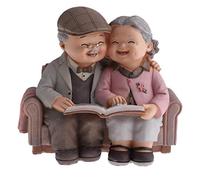 SGerste OLD MARRIED COUPLE FIGURE FIGURINE STATUES HOME GARDEN ORNAMENTS DECOR - Multicolor, Drinking Tea (Looking at the photo)