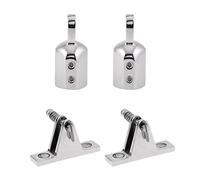 SGerste Pack 2 Heavy Duty 316 Stainless Steel Deck Hinge Boat Bimini Top Fitting 90 Degree Quick Release Pin + (Pack 2) 1" 25mm Eye End Cap