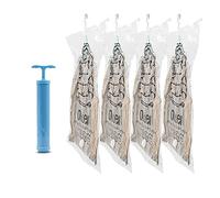 SGerste Vacuum Bags for Clothes 4 PCS Hanging Vacuum Storage Bag Space-saving Vacuum Storage Bag Reusable Vacuum Storage Bag for Dresses, Coats, Down Jackets and Other Clothes (Mx2pcs Lx2pcs) (M*4PCS)