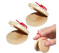 SGERUFZ 2 Pcs Wooden Castanets Musical Percussion Instrument for Children Rhythm Beater Musical Percussion Toys Mini Beater for Children