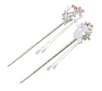 SGERUFZ 2 Pieces Beads Hair Stick, Rhinestone Hair Chopsticks, Chinese Hairpin, Vintage Tassel, Japanese Hair Sticks, Handmade Chignon Jewellery, Hair Accessories for Girls