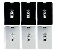 SGERUFZ 6 Pack RF1D Blocker Card Case - Credit Card Case, RF1D Blocker, Card Protector Holder, Identity Theft Prevention for Women and Men (Black+Silver)