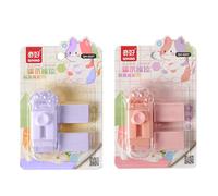 SGERUFZ Cute Cat Paw Shaped Erasers, 2 Pcs Cute Kawaii Retractable Rubber Erasers Push Pull for Cat Paw Shaped Rubber Pencils for Kids