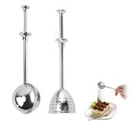 SGERUFZ Pack of 2 Tea Tongs, Tea Strainer for Loose Tea, Teaballs with Telescopic Handle, Tea Infuser 304 Stainless Steel, Tea Infuser, Stainless Steel Flour Sieve Duster - Sugar, Flour, Spices, Cocoa