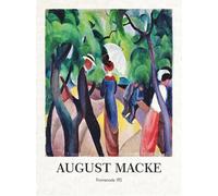 SGFGAD FHYWQ August Macke Poster People Landscape Prints Abstract Wall Art Picture《Take a Walk》August Macke Canvas Painting For Home Decor 40x60cm Unframed