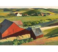 SGFGAD FHYWQ Edward Hopper Poster Color Prints Abstract Wall Art Picture《Cobb's Barns and Distant Houses》Landscape Canvas Painting For Home Decor 50x80cm Unframed