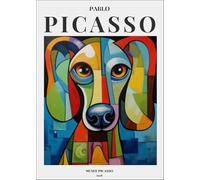 SGFGAD FHYWQ Famous Pablo Picasso Poster Color Animal Prints Abstract Wall Art Picture《Funny Dog》Pablo Picasso Canvas Painting For Parlor Decor 40x50cm Unframed