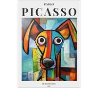 SGFGAD FHYWQ Famous Pablo Picasso Poster Color Animal Prints Abstract Wall Art Picture《Funny Dog》Pablo Picasso Canvas Painting For Parlor Decor 40x50cm Unframed