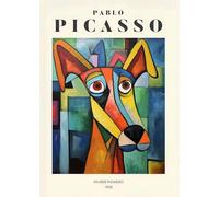 SGFGAD FHYWQ Famous Pablo Picasso Poster Color Animal Prints Abstract Wall Art Picture《Funny Dog》Pablo Picasso Canvas Painting For Parlor Decor 40x50cm Unframed