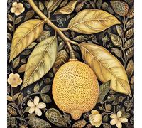 SGFGAD FHYWQ Famous William Morris Plants Poster Color Prints Abstract Wall Art Pictrure《Lemon》William Morris Canvas Painting For Home Decor 50x50cm Unframed