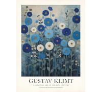 SGFGAD FHYWQ Gustav Klimt Poster Scenery Prints Vintage Wall Art Color Picture《Blue Flower Garden》Gustav Klimt Canvas Painting For Parlor Decor 50x60cm Unframed