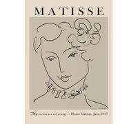 SGFGAD FHYWQ Henri Matisse Line Poster Color Prints Abstract Wall Art Picture《Portrait of Lady》Henri Matisse Canvas Painting For Home Decor 40x60cm Unframed
