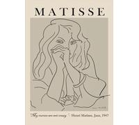 SGFGAD FHYWQ Henri Matisse Line Poster People Prints Abstract Wall Art Picture《Portrait of Woman》Henri Matisse Canvas Painting For Home Decor 40x60cm Unframed