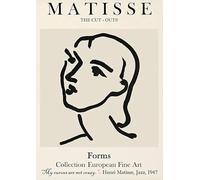 SGFGAD FHYWQ Henri Matisse Poster Color Line Prints Abstract Wall Art Picture《Head Portrait》Henri Matisse Canvas Painting For Home Decor 40x60cm Unframed