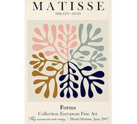 SGFGAD FHYWQ Henri Matisse Poster Color Prints Abstract Wall Art Picture《Four Coral Leaies》Henri Matisse Canvas Painting For Home Decor 40x60cm Unframed