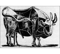 SGFGAD FHYWQ Pablo Picasso Animal Sketch Poster Color Prints Abstract Wall Art Picture《The Bull》Pablo Picasso Canvas Painting For Home Decor 50x80cm Unframed