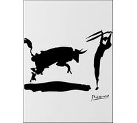 SGFGAD FHYWQ Pablo Picasso Poster Black White Prints Abstract Wall Art Picture《The Bullfighting》Pablo Picasso Canvas Painting For Home Decor 50x60cm Unframed