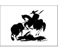 SGFGAD FHYWQ Pablo Picasso Poster Black White Prints Abstract Wall Art Picture《The Bullfighting》Pablo Picasso Canvas Painting For Home Decor 50x80cm Unframed
