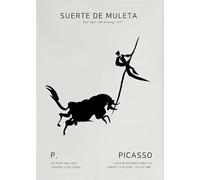 SGFGAD FHYWQ Pablo Picasso Poster Black White Prints Abstract Wall Art Picture《The Bullfighting》Pablo Picasso Canvas Painting For Home Decor 50x60cm Unframed