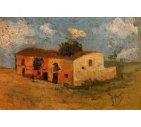 SGFGAD FHYWQ Pablo Picasso Scenery Poster Color Prints Abstract Wall Art Picture《House in the Field》Pablo Picasso Canvas Painting For Home Decor 50x80cm Unframed
