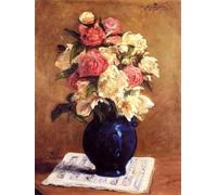 SGFGAD FHYWQ Paul Gauguin Poster and Prints Retro Wall Art Picture《Bouquet of Peonies on a Musical Score》Still Life Canvas Painting For Home Decor 40x60cm Unframed