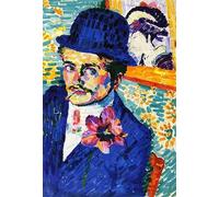 SGFGAD FHYWQ Robert Delaunay Poster Color Prints Abstract Wall Art Picture《Man with a Tulip》Robert Delaunay Canvas Painting For Parlor Decor 60x90cm Unframed