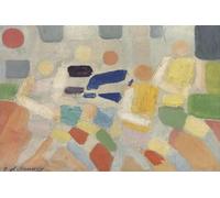 SGFGAD FHYWQ Robert Delaunay Poster Color Prints Abstract Wall Art Picture《The Runners》Robert Delaunay Canvas Painting For Parlor Decor 90x60cm Unframed
