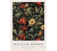 SGFGAD FHYWQ William Morris Exhibition Poster Color Prints Abstract Wall Art Picture《Garden Flowers》William Morris Canvas Painting For Home Decor 50x80cm Unframed