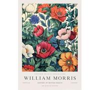 SGFGAD FHYWQ William Morris Exhibition Poster Color Prints Abstract Wall Art Picture《Garden Flowers》William Morris Canvas Painting For Home Decor 50x80cm Unframed