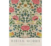 SGFGAD FHYWQ William Morris Exhibition Poster Color Prints Abstract Wall Art Picture《Rose Flowers》William Morris Canvas Painting For Home Decor 50x70cm Unframed