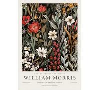 SGFGAD FHYWQ William Morris Exhibition Poster Color Prints Abstract Wall Art Picture《Wild Flowers》William Morris Canvas Painting For Home Decor 50x80cm Unframed