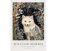 SGFGAD FHYWQ William Morris Poster Animal Prints Modern Wall Art Picture《White Fox in the Orchard》William Morris Canvas Painting For Parlor Decor 50x70cm Unframed