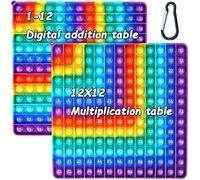 SGFNXB Fidget Toy, Times Tables, 12x12 Maths Fidget Toy, Double Sided Number Stress Relief Sensory Board, Rainbow Times Tables Games, Educational Toy for All Ages