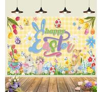 SGFNXB Happy Easter Banner, Multicolored, 71 x 43 Inches, Easter Decoration, Wall Mount, Standard Banner