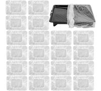 SGFNXB Paint Tray Liners, 20 PCS Disposable Roller Tray Liners, Transparent Elastic Band Design Paint Pan Liners for Painting Wall and Ceilings