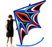 SGftre Blue Large Delta Kite for Adults,Extremely Easy to Fly for Beginners,Kites for Beach Trip Park Family Outdoor Activities (2.8m Large Power Triancle-Blue)(Extra Large:280 * 150cm)