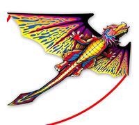 SGftre Red Evil Dragon Kite for Kids & Adults Easy to Fly,Single Line String with Tail for Beach Flying Kites,Kite for Outdoor Activities Family Parties and Beach Games