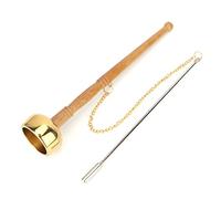 Sgg Supplies 27×5×5 Buddhism Wooden Handle Brass Handbell Singing Scripture Implement Buddhist Accessories